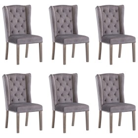 Sillas de comedor 6 unidades terciopelo gris de , Sillas de comedor - Ref: Foro24-3055852, Precio: 1,00 €