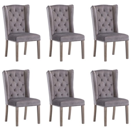 Sillas de comedor 6 unidades terciopelo gris de , Sillas de comedor - Ref: Foro24-3055852, Precio: 1,00 €, Descuento: %