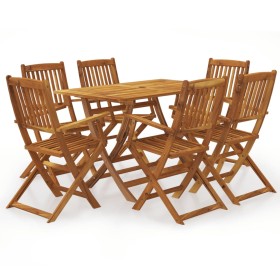 Set comedor de jardín plegable 7 piezas madera maciza de acacia de , Conjuntos de jardín - Ref: Foro24-3060194, Precio: 405,89 €