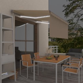 Toldo automático persiana LED sensor de viento crema 3,5x2,5m de , Toldos - Ref: Foro24-3069412, Precio: 534,02 €, Descuento: %