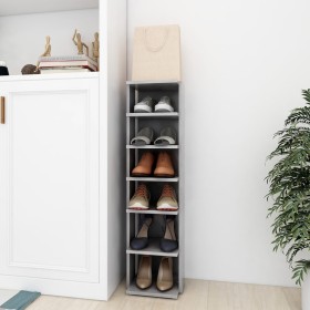 Mueble zapatero de ingeniería gris hormigón 27,5x27x102 cm