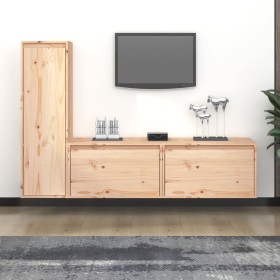 Muebles para TV 3 piezas madera maciza de pino de , Muebles TV - Ref: Foro24-3100119, Precio: 147,70 €
