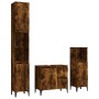 Set de muebles baño 3 pzas madera contrachapada roble ahumado de , Muebles de baño - Ref: Foro24-3185548, Precio: 209,00 €