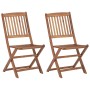 Sillas de jardín plegables 2 uds madera maciza acacia y cojines de , Sillas de jardín - Ref: Foro24-3064657, Precio: 120,77 €