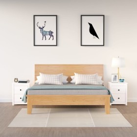 Mesitas de noche 2 uds madera maciza pino blanca 50x35x61,5 cm de , Mesitas de noche - Ref: Foro24-813682, Precio: 121,57 €