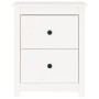 Mesitas de noche 2 uds madera maciza pino blanca 50x35x61,5 cm
