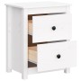 Mesitas de noche 2 uds madera maciza pino blanca 50x35x61,5 cm