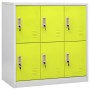 Armarios taquilla 5 uds de acero gris y verde 90x45x92,5 cm de vidaXL, Taquillas y armarios de almacenamiento - Ref: Foro24-3...
