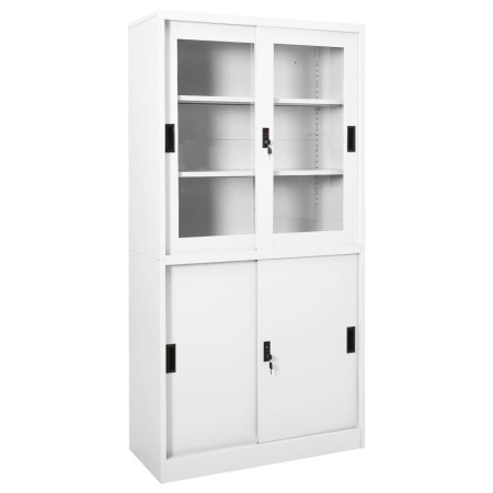 Armario de oficina puerta corredera acero blanco 90x40x180 cm | Foro24.es | Tu tienda online para hogar, jardín y más Foro24.es
