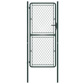 Puerta de valla de jardín acero verde 100x200 cm