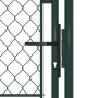 Puerta de valla de jardín acero verde 100x200 cm