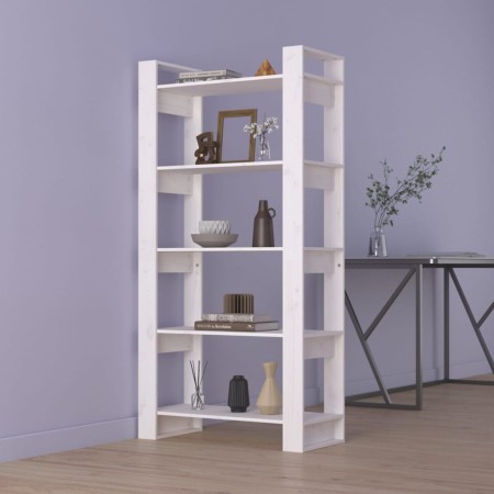 Estantería/divisor espacios madera maciza blanco 80x35x160 cm de , Librerías y estanterías - Ref: Foro24-813910, Precio: 102,...