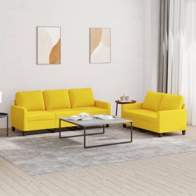 Juego de sofás con cojines 2 piezas tela amarillo claro de , Sofás - Ref: Foro24-3201465, Precio: 443,67 €