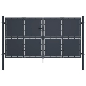 Puerta de jardín de acero gris antracita 300x200 cm de , Puertas de jardín - Ref: Foro24-144528, Precio: 698,01 €, Descuento: %