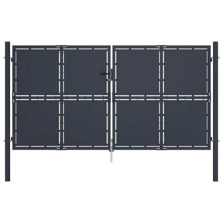 Puerta de jardín de acero gris antracita 300x200 cm de , Puertas de jardín - Ref: Foro24-144528, Precio: 698,01 €, Descuento: %