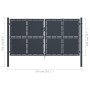 Puerta de jardín de acero gris antracita 300x200 cm de , Puertas de jardín - Ref: Foro24-144528, Precio: 698,01 €, Descuento: %