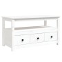 Mesa de centro de madera maciza de pino blanco 102x49x55 cm