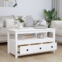 Mesa de centro de madera maciza de pino blanco 102x49x55 cm