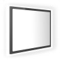 Espejo de baño madera contrachapada gris brillo 60x8,5x37 cm de , Tocadores de baño - Ref: Foro24-804923, Precio: 38,89 €