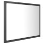 Espejo de baño madera contrachapada gris brillo 60x8,5x37 cm de , Tocadores de baño - Ref: Foro24-804923, Precio: 38,89 €