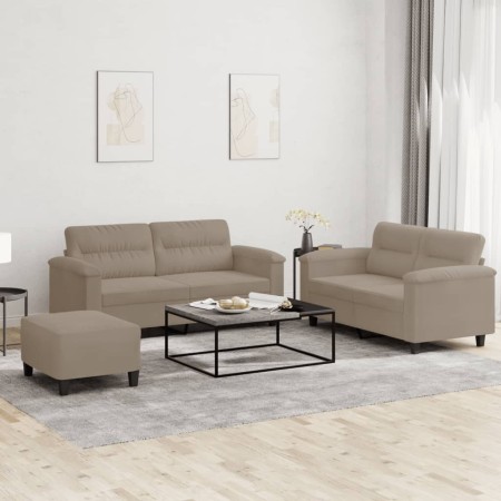 Juego de sofás con cojines 3 piezas tela microfibra gris taupe de , Sofás - Ref: Foro24-3202320, Precio: 569,46 €, Descuento: %