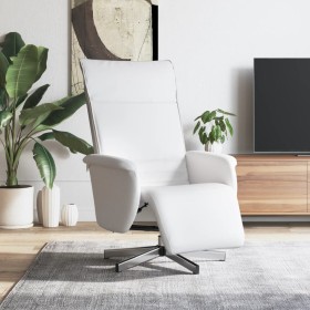 Sillón reclinable con reposapiés cuero sintético blanco de , Sillones - Ref: Foro24-356646, Precio: 186,79 €