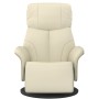 Sillón reclinable con reposapiés cuero sintético color crema | Foro24.es | Tu tienda online para hogar, jardín y más Foro24.es