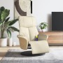 Sillón reclinable masaje con reposapiés cuero sintético crema de , Sillones - Ref: Foro24-356633, Precio: 235,30 €