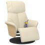Sillón reclinable masaje con reposapiés cuero sintético crema de , Sillones - Ref: Foro24-356633, Precio: 235,30 €