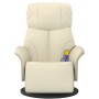 Sillón reclinable masaje con reposapiés cuero sintético crema de , Sillones - Ref: Foro24-356633, Precio: 235,30 €