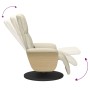 Sillón reclinable masaje con reposapiés cuero sintético crema de , Sillones - Ref: Foro24-356633, Precio: 235,30 €