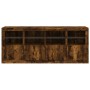 Aparador con luces LED roble ahumado 163x37x67 cm de , Aparadores - Ref: Foro24-3209076, Precio: 176,20 €, Descuento: %