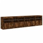 Aparador con luces LED roble ahumado 283x37x67 cm de , Aparadores - Ref: Foro24-3209020, Precio: 308,61 €, Descuento: %