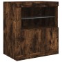 Aparador con luces LED roble ahumado 283x37x67 cm de , Aparadores - Ref: Foro24-3209020, Precio: 308,61 €, Descuento: %