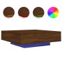 Mesa de centro con luces LED roble marrón 100x100x31 cm | Foro24.es | Tu tienda online para hogar, jardín y más Foro24.es