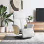 Sillón reclinable masaje con reposapiés cuero sintético blanco de , Sillones - Ref: Foro24-356638, Precio: 235,30 €