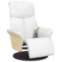 Sillón reclinable masaje con reposapiés cuero sintético blanco de , Sillones - Ref: Foro24-356638, Precio: 235,30 €