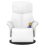 Sillón reclinable masaje con reposapiés cuero sintético blanco de , Sillones - Ref: Foro24-356638, Precio: 235,30 €