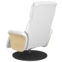 Sillón reclinable masaje con reposapiés cuero sintético blanco de , Sillones - Ref: Foro24-356638, Precio: 235,30 €