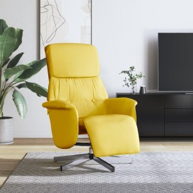 Sillón reclinable con reposapiés tela amarillo claro de , Sillones - Ref: Foro24-356665, Precio: 186,52 €