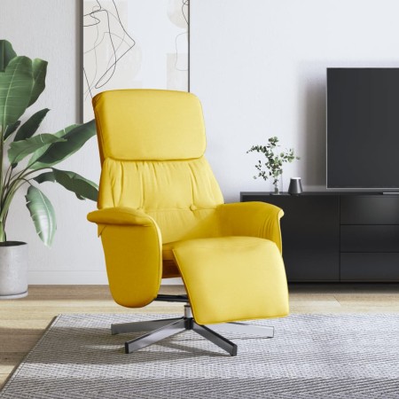 Sillón reclinable con reposapiés tela amarillo claro de , Sillones - Ref: Foro24-356665, Precio: 186,52 €