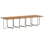 Set comedor de jardín 17 pzas y cojines ratán sintético gris