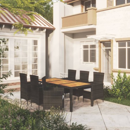 Juego de comedor de jardín 7 piezas ratán sintético negro von vidaXL, Gartensets - Ref: Foro24-3094837, Preis: 556,70 €, Raba...