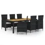 Juego de comedor de jardín 7 piezas ratán sintético negro by vidaXL, Garden sets - Ref: Foro24-3094837, Price: 519,79 €, Disc...