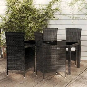 5-piece garden dining set with black PE rattan cushions by vidaXL, Garden sets - Ref: Foro24-3094843, Price: 353,85 €, Discou...