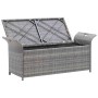 Banco con almacenaje con cojín ratán sintético gris 138 cm de , Bancos de jardín - Ref: Foro24-45809, Precio: 162,67 €