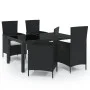5-piece garden dining set with black PE rattan cushions by vidaXL, Garden sets - Ref: Foro24-3094843, Price: 353,85 €, Discou...