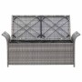 Banco con almacenaje con cojín ratán sintético gris 138 cm de , Bancos de jardín - Ref: Foro24-45809, Precio: 162,67 €