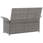 Banco con almacenaje con cojín ratán sintético gris 138 cm de , Bancos de jardín - Ref: Foro24-45809, Precio: 162,67 €