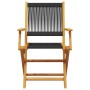 Set de comedor jardín 5 pzas polipropileno madera maciza negro
